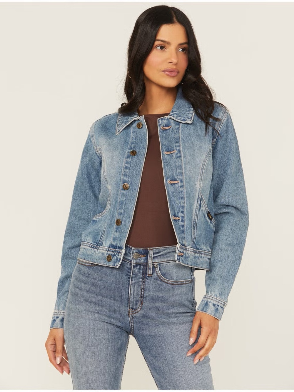 ROLLA'S X AC/DC WOMEN'S MEDIUM WASH LIGHTNING DENIM JACKET NWT M